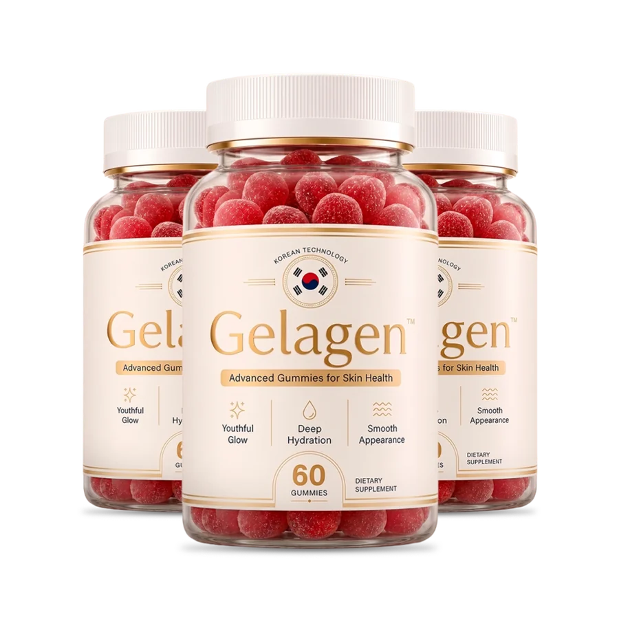 Gelagen skin, hair and nail gummies, 3-bottle kit